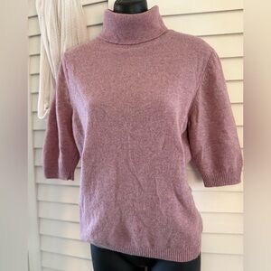 💕🐑 United Colors Of Benetton Women’s Mauve Turtleneck Wool Sweater Size Medium